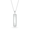 Men's 0.18 CT. T.W. Diamond Frame Rounded Vertical Bar Pendant in 10K White Gold - 22"