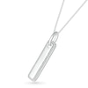 Thumbnail Image 1 of Men's 0.18 CT. T.W. Diamond Frame Rounded Vertical Bar Pendant in 10K White Gold - 22"