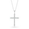 Thumbnail Image 0 of Men's 0.18 CT. T.W. Quad Diamond Tri-Tip Cross Pendant in 10K White Gold - 22"