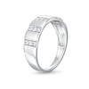 Thumbnail Image 2 of 0.23 CT. T.W. Diamond Trio Linear Row Band in 10K White Gold