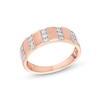 Thumbnail Image 0 of 0.23 CT. T.W. Diamond Trio Linear Row Band in 10K Rose Gold