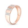 Thumbnail Image 2 of 0.23 CT. T.W. Diamond Trio Linear Row Band in 10K Rose Gold