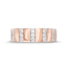 Thumbnail Image 3 of 0.23 CT. T.W. Diamond Trio Linear Row Band in 10K Rose Gold