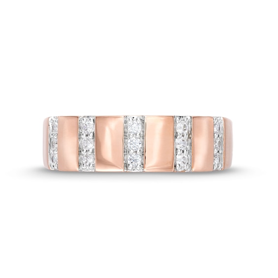 CT. T.W. Diamond Trio Linear Row Band in 10K Rose Gold