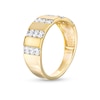 Thumbnail Image 3 of 0.45 CT. T.W. Diamond Trio Linear Row Band in 10K Gold