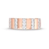 Thumbnail Image 4 of 0.45 CT. T.W. Diamond Trio Linear Row Band in 10K Rose Gold