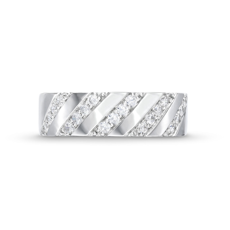 0.29 CT. T.W. Diamond Slant Row Band in 10K White Gold