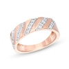 Thumbnail Image 1 of 0.29 CT. T.W. Diamond Slant Row Band in 10K Rose Gold