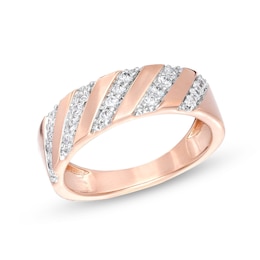 0.29 CT. T.W. Diamond Slant Row Band in 10K Rose Gold