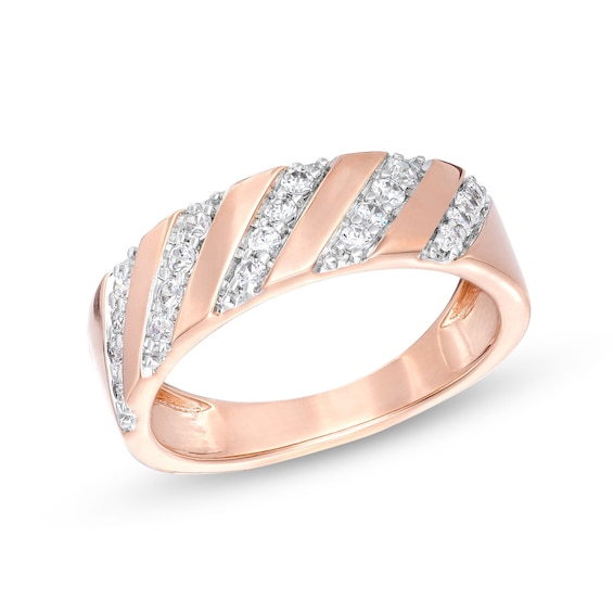 CT. T.W. Diamond Slant Row Band in 10K Rose Gold