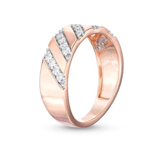 CT. T.W. Diamond Slant Row Band in 10K Rose Gold