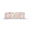 Thumbnail Image 4 of 0.29 CT. T.W. Diamond Slant Row Band in 10K Rose Gold