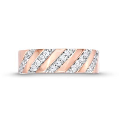 CT. T.W. Diamond Slant Row Band in 10K Rose Gold