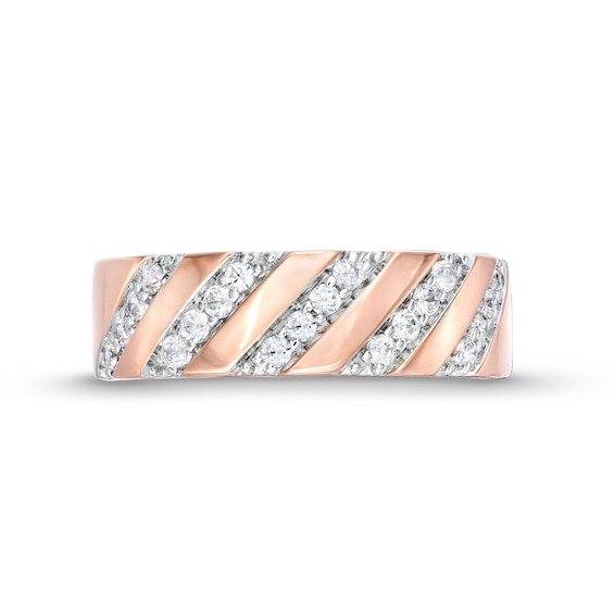 CT. T.W. Diamond Slant Row Band in 10K Rose Gold