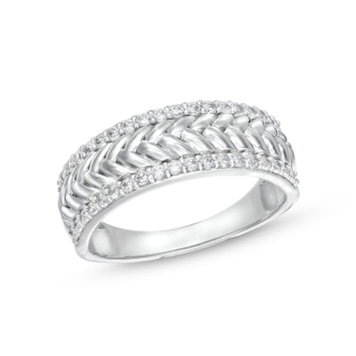 CT. T.W. Diamond Edge Herringbone Band in 10K Gold