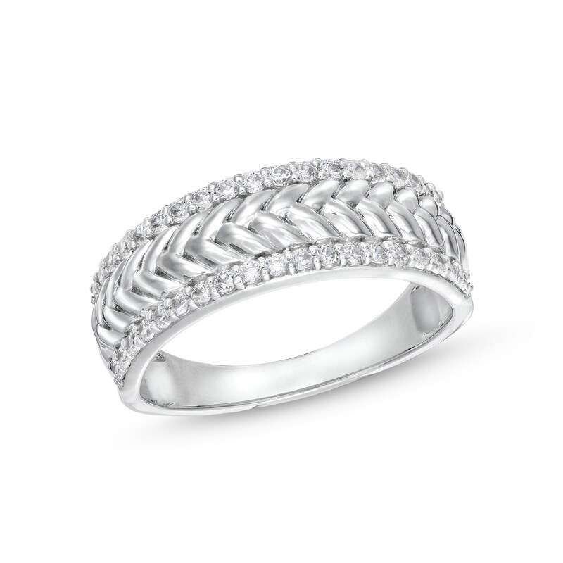 CT. T.W. Diamond Edge Herringbone Band in 10K Gold|Peoples Jewellers