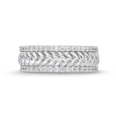 CT. T.W. Diamond Edge Herringbone Band in 10K Gold