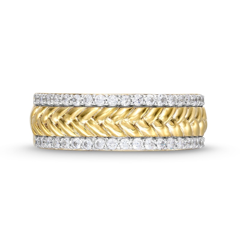 CT. T.W. Diamond Edge Herringbone Band in 10K Gold