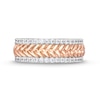 CT. T.W. Diamond Edge Herringbone Band in 10K Rose Gold