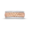 Thumbnail Image 4 of 0.45 CT. T.W. Diamond Edge Herringbone Band in 10K Rose Gold