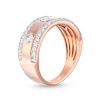 0.69 CT. T.W. Diamond Edge Center Station Band in 10K Rose Gold