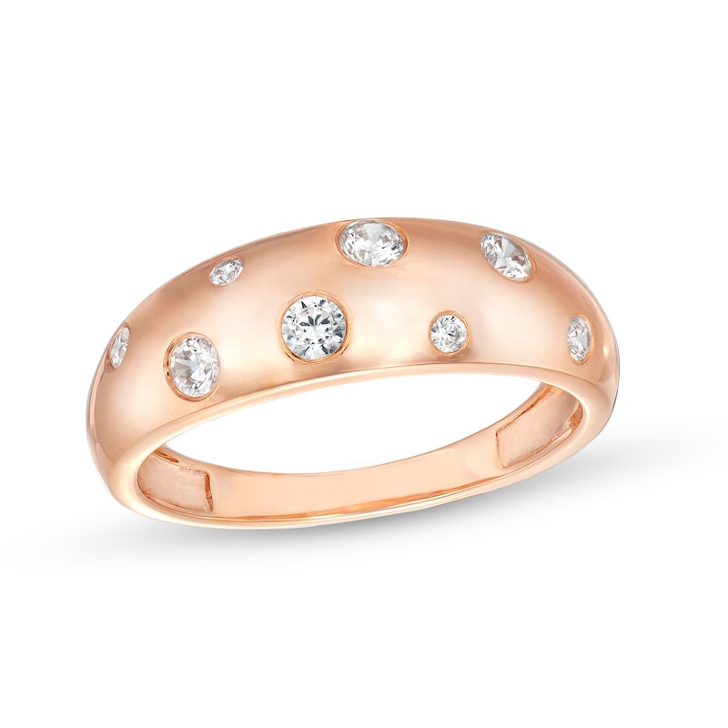 Main Image 1 of 0.23 CT. T.W. Diamond Bubbles Band in 10K Rose Gold