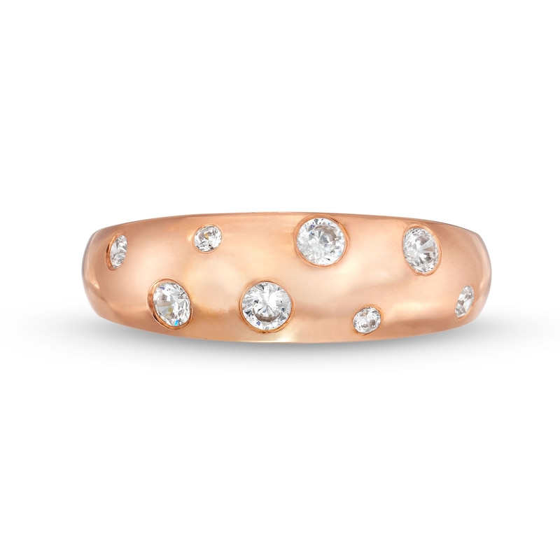 Main Image 4 of 0.23 CT. T.W. Diamond Bubbles Band in 10K Rose Gold