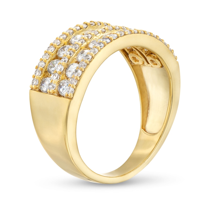 Main Image 3 of 0.95 CT. T.W. Diamond Multi-Row Band in 10K Gold