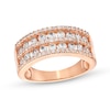 0.95 CT. T.W. Diamond Multi-Row Band in 10K Rose Gold