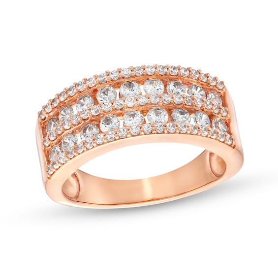 0.95 CT. T.W. Diamond Multi-Row Band in 10K Rose Gold