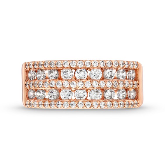 0.95 CT. T.W. Diamond Multi-Row Band in 10K Rose Gold