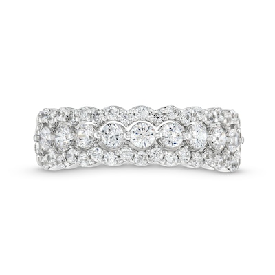 0.95 CT. T.W. Diamond Scallop Edge Band in 10K Gold