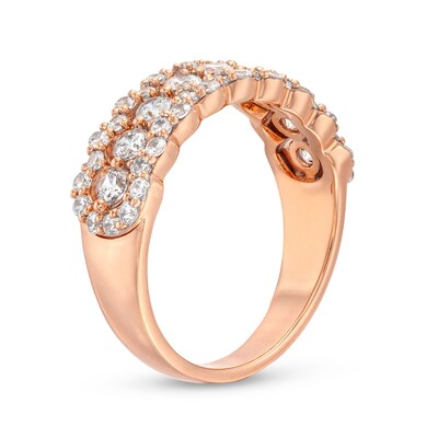 0.95 CT. T.W. Diamond Scallop Edge Band in 10K Rose Gold