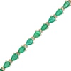 Thumbnail Image 0 of Pear-Shaped Emerald Line Bracelet in 10K Gold - 7.25"