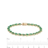 Thumbnail Image 3 of Pear-Shaped Emerald Line Bracelet in 10K Gold - 7.25"