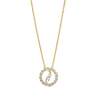 Circle of Gratitude® Collection 0.12 CT. T.W. Diamond Bypass Twist Pendant in 10K Gold