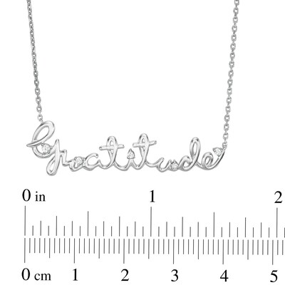 Circle of Gratitude® Collection 0.05 CT. T.W. Diamond Cursive Necklace in Sterling Silver