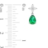 Pear-Shaped Lab-Created Emerald and Quad White Lab-Created Sapphire Drop Pendant and Earrings Set in Sterling Silver