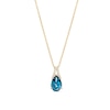 Thumbnail Image 0 of Pear-Shaped London Blue Topaz and 0.04 CT. T.W. Diamond Pendant in 10K Gold