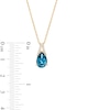 Thumbnail Image 2 of Pear-Shaped London Blue Topaz and 0.04 CT. T.W. Diamond Pendant in 10K Gold