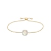 7.0mm Cushion-Shaped Cabochon Opal and 0.115 CT. T.W. Diamond Frame Bolo Bracelet in 10K Gold - 9.0"