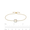 7.0mm Cushion-Shaped Cabochon Opal and 0.115 CT. T.W. Diamond Frame Bolo Bracelet in 10K Gold - 9.0"