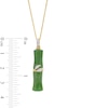 Jade and 0.085 CT. T.W. Diamond Bamboo Pendant in 14K Gold