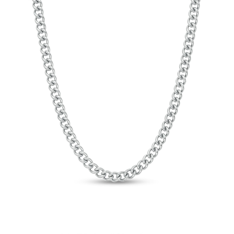 Men's 3.5mm Curb Chain Necklace in Solid Stainless Steel  - 24"