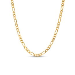 Men's 3.5mm Figaro Chain Necklace in Solid Stainless Steel  with Yellow Ion-Plate - 24&quot;