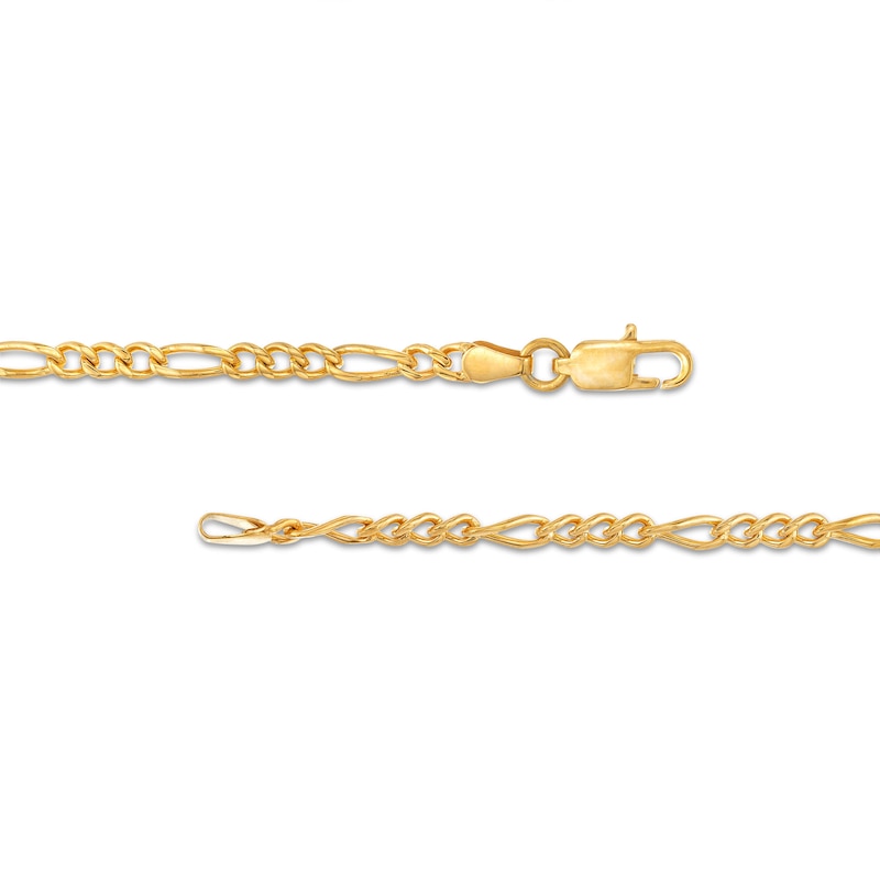 Men's 3.5mm Figaro Chain Necklace in Solid Stainless Steel  with Yellow Ion-Plate - 24"|Peoples Jewellers