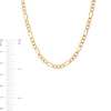 Men's 3.5mm Figaro Chain Necklace in Solid Stainless Steel  with Yellow Ion-Plate - 24"