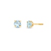 Thumbnail Image 0 of Child's 4.0mm Simulated Aquamarine Solitaire Stud Earrings in 14K Gold