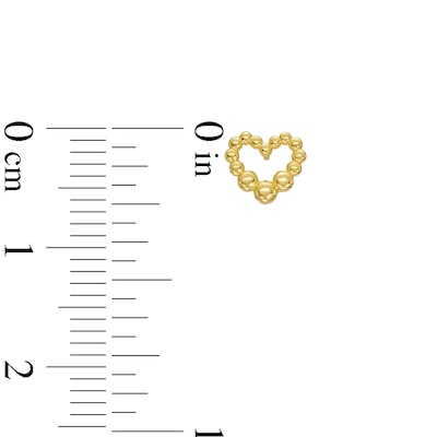 Polished Bubble Heart Stud Earrings in 10K Gold