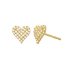 Thumbnail Image 0 of Cubic Zirconia Puffed Heart Stud Earrings in 10K Gold